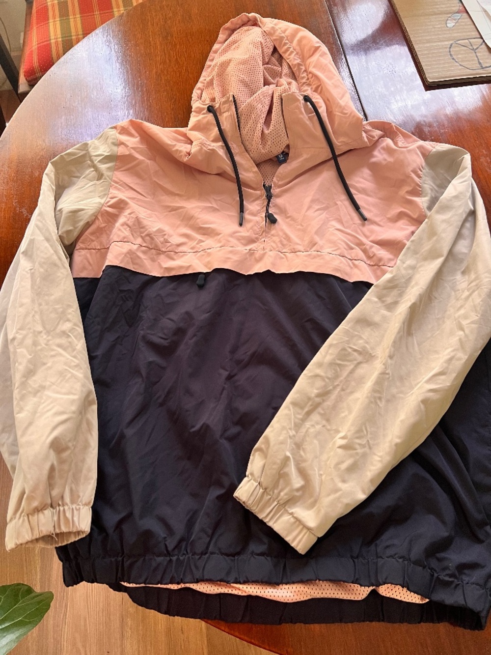 H&M 3/4 zip hooded windbreaker